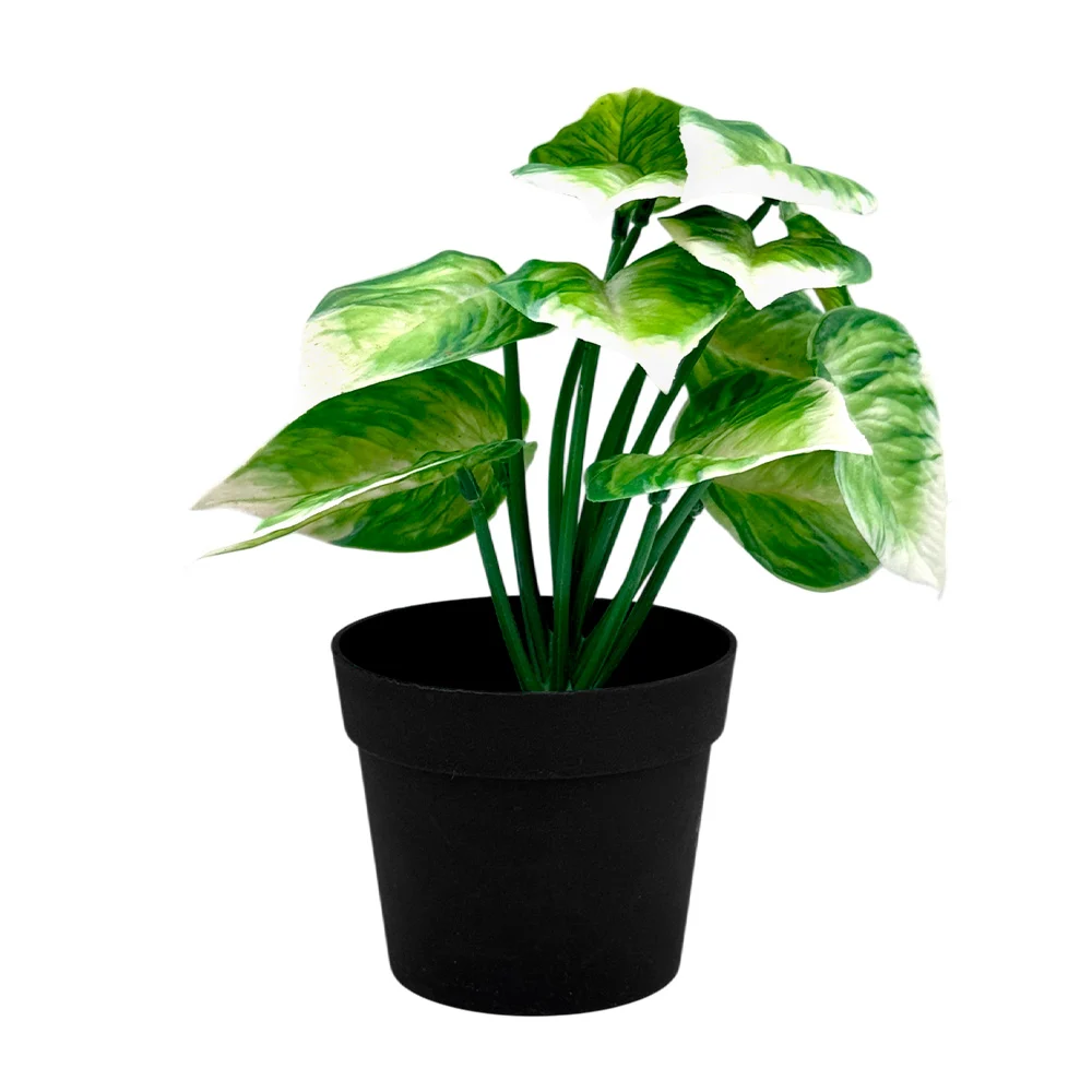 Maceta decorativa con planta de plástico, 18cm / hl-yh22534