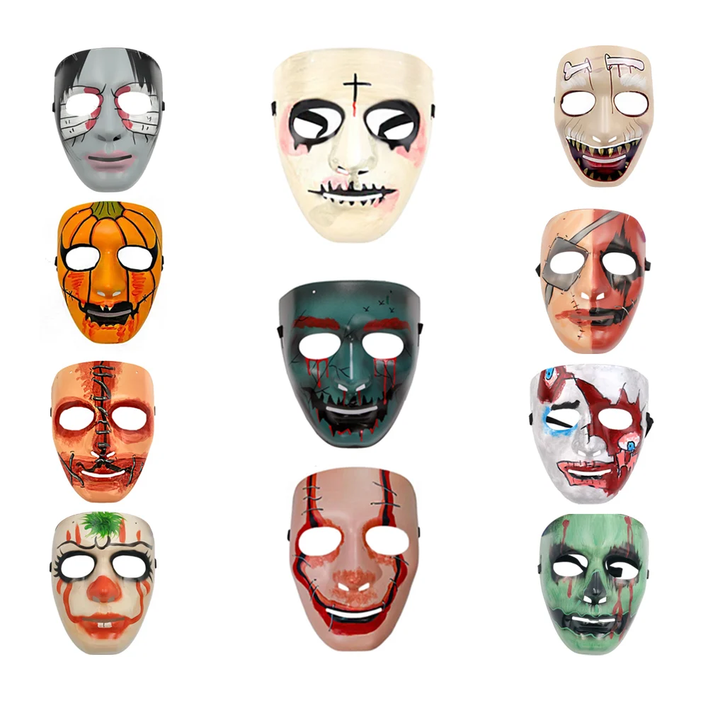 Máscara de plástico rígido con diseño terrorífico, varios modelos