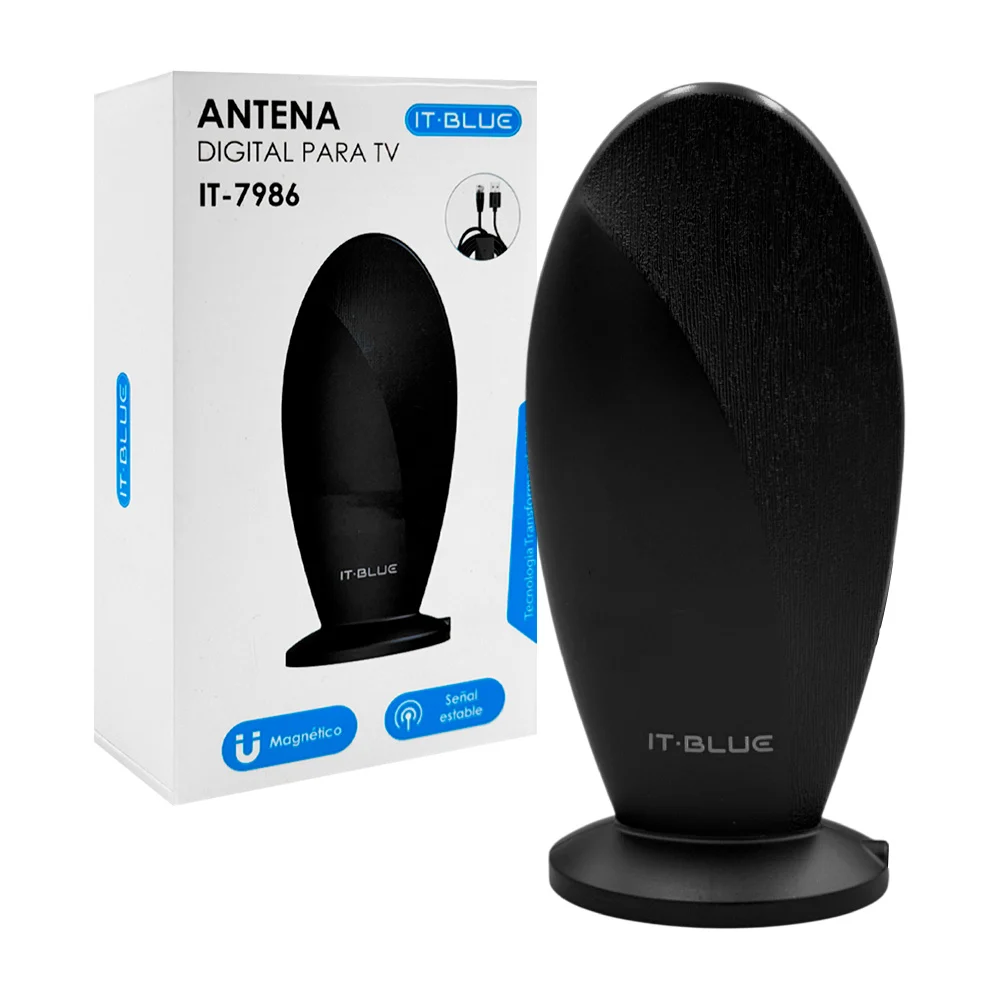 1pza Antena digital para tv con entrada usb y forma ovalada, usos varios