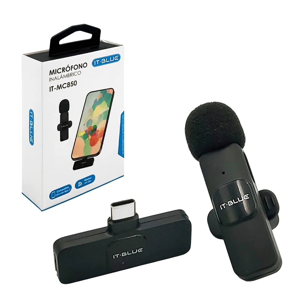 1pz Micrófono de solapa inalámbrico para celular con entrada tipo c, usos varios