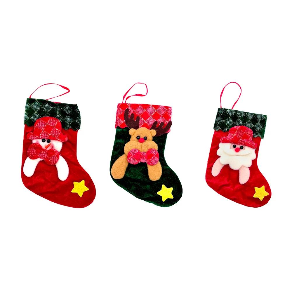 1pza Bota navideña con diseño de personajes de navidad, 16.6x9.3cm / j1086