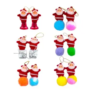 Blíster con 2 adornos navideños colgantes pequeños, con regalos y san…