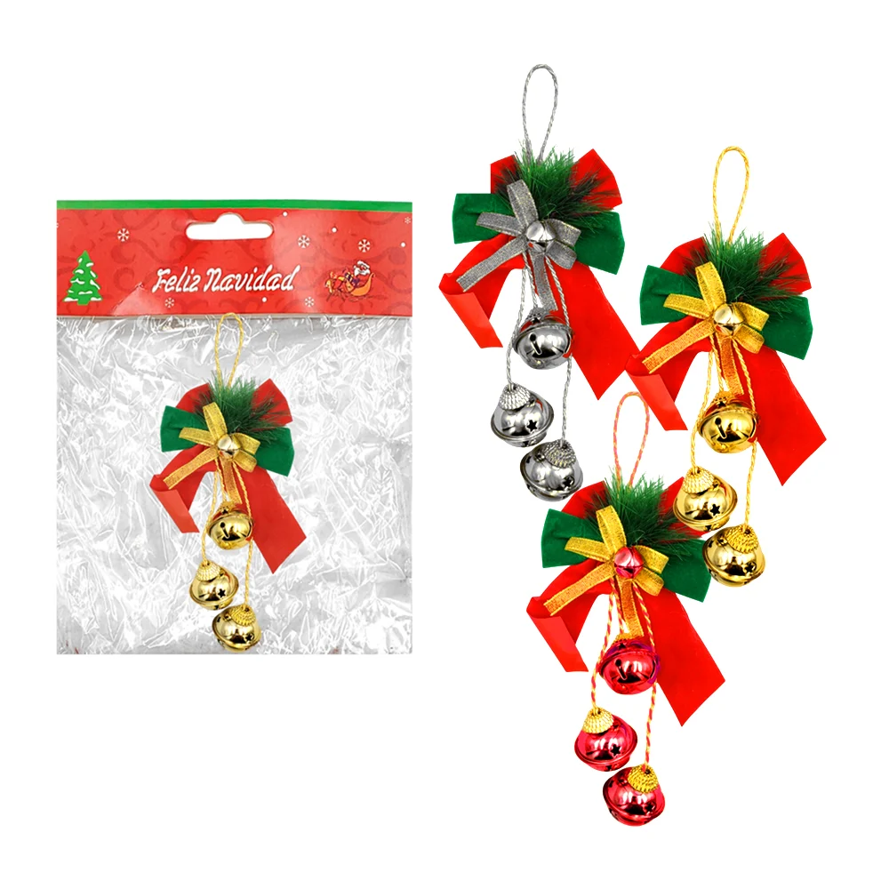 Adorno colgante navideño de moño y 3 c...