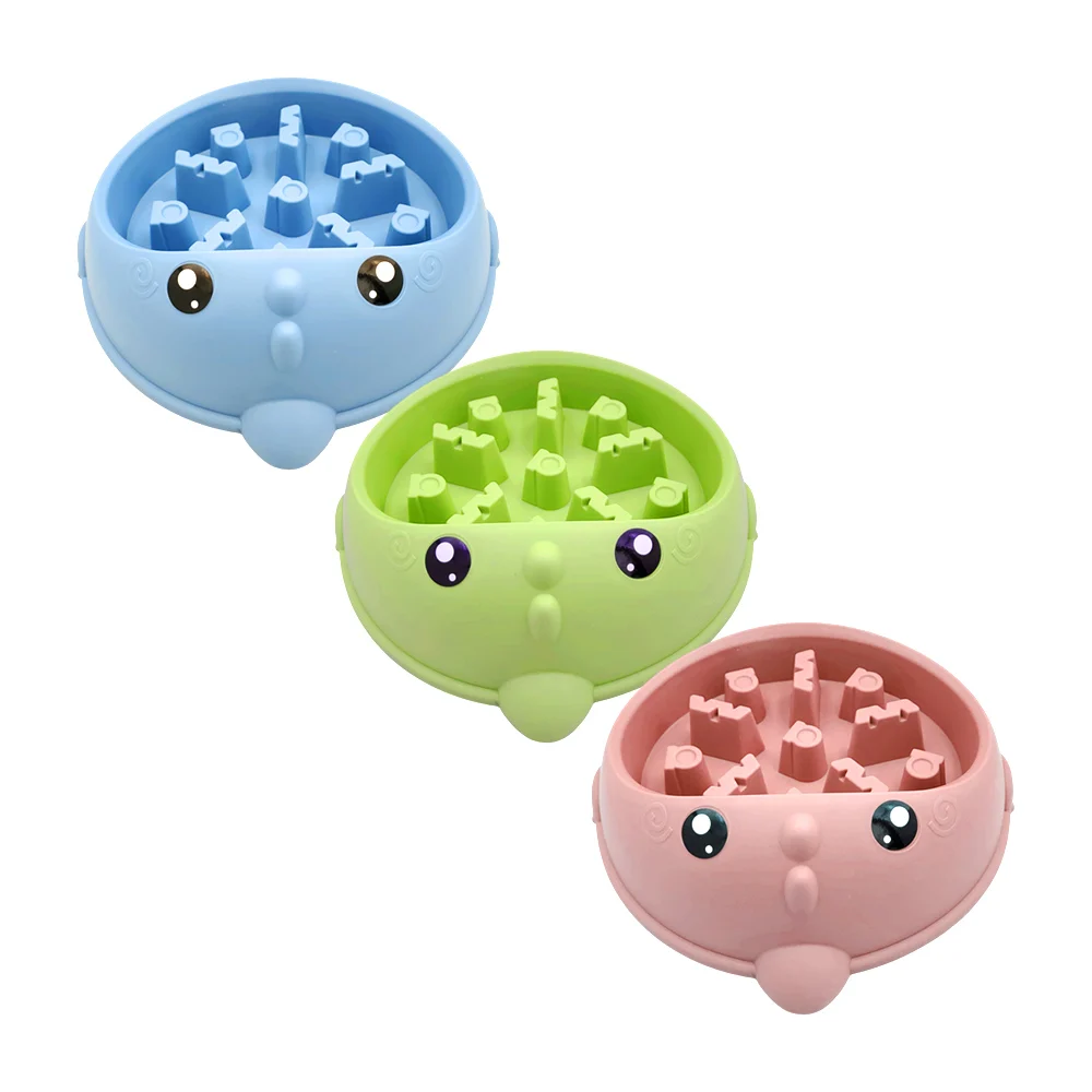 Plato anti asfixia entrenador para mascotas, forma de animalito kawaii, surtido
