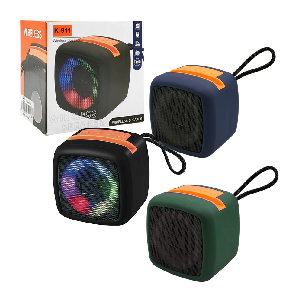 Bocina cuadrada bluetooth con soporte para celular, puerto usb-tf / k-911