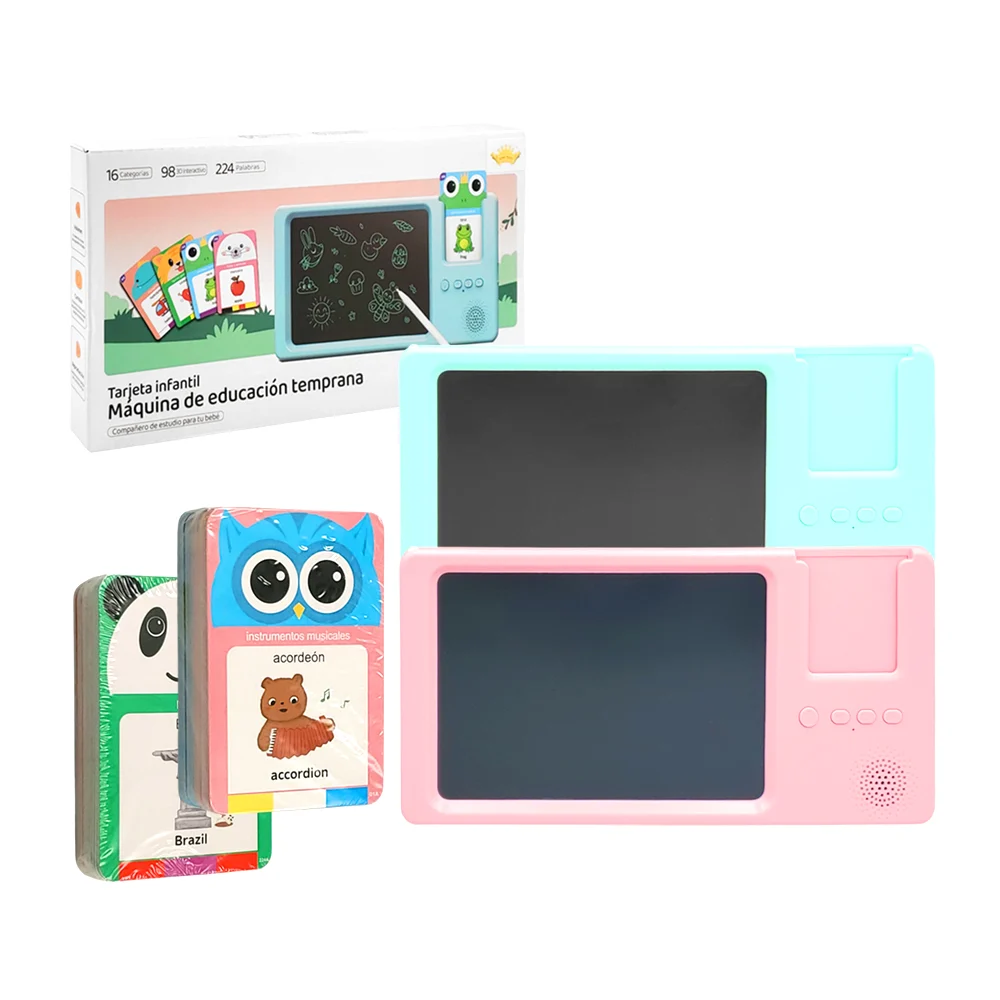 Pizarrón mágico rectangular didáctico interactivo con pantalla lcd + tarjetas