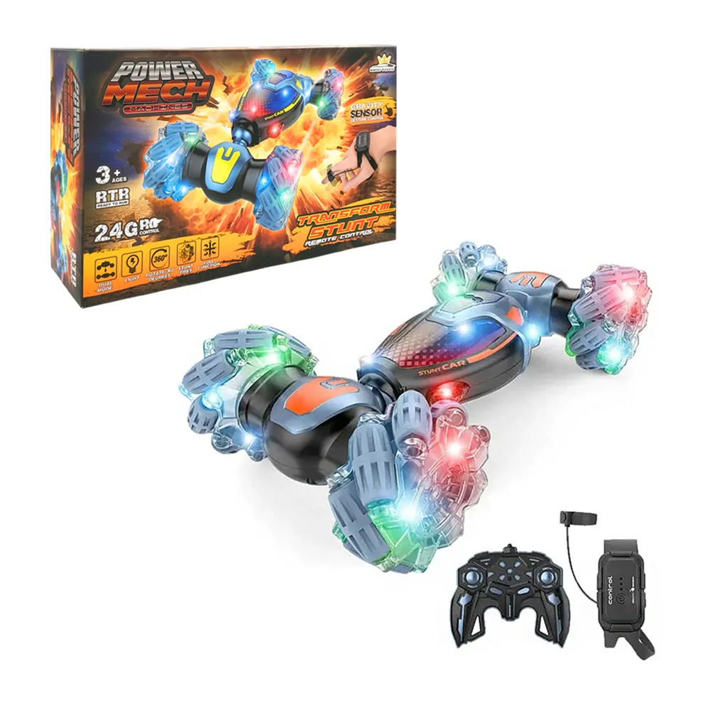Carro power mech deformable con reloj de mando, luces y rotación de 360° / 4742