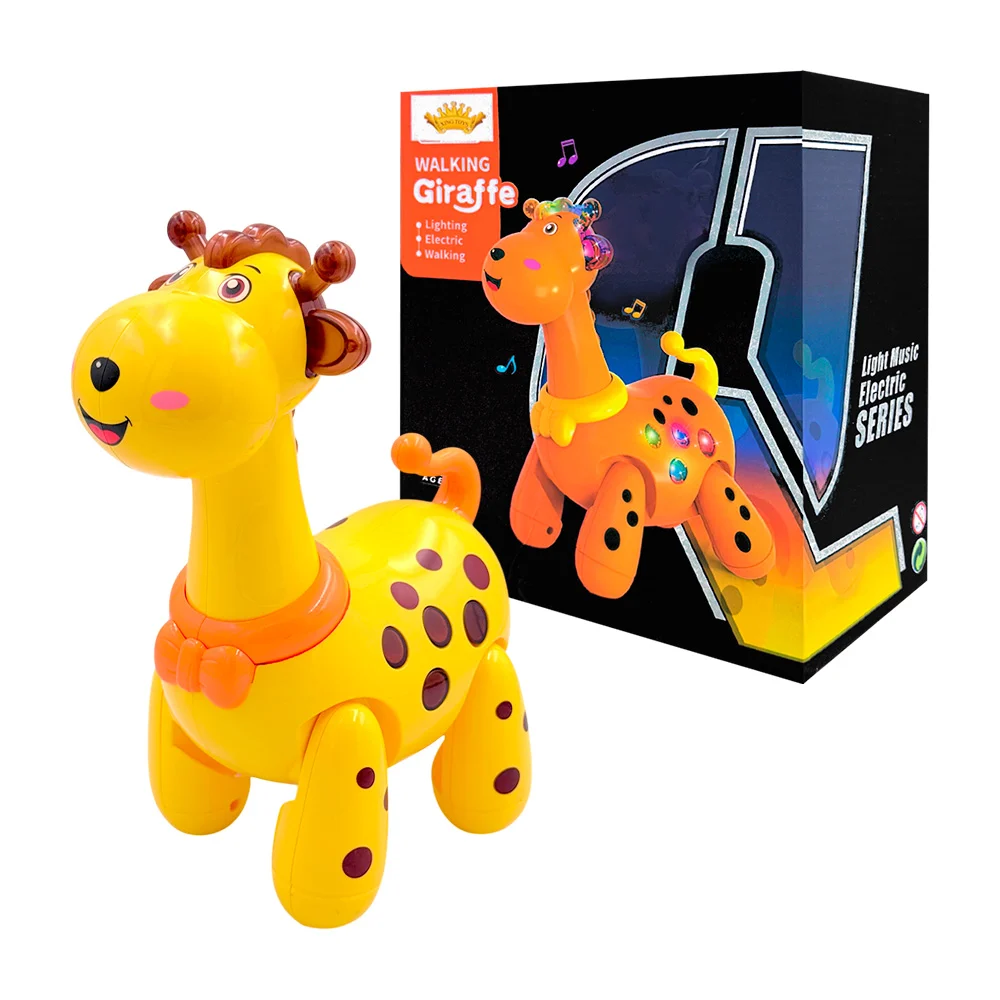 Juguete móvil musical con forma de jirafa + luces y sonido / walking giraffe