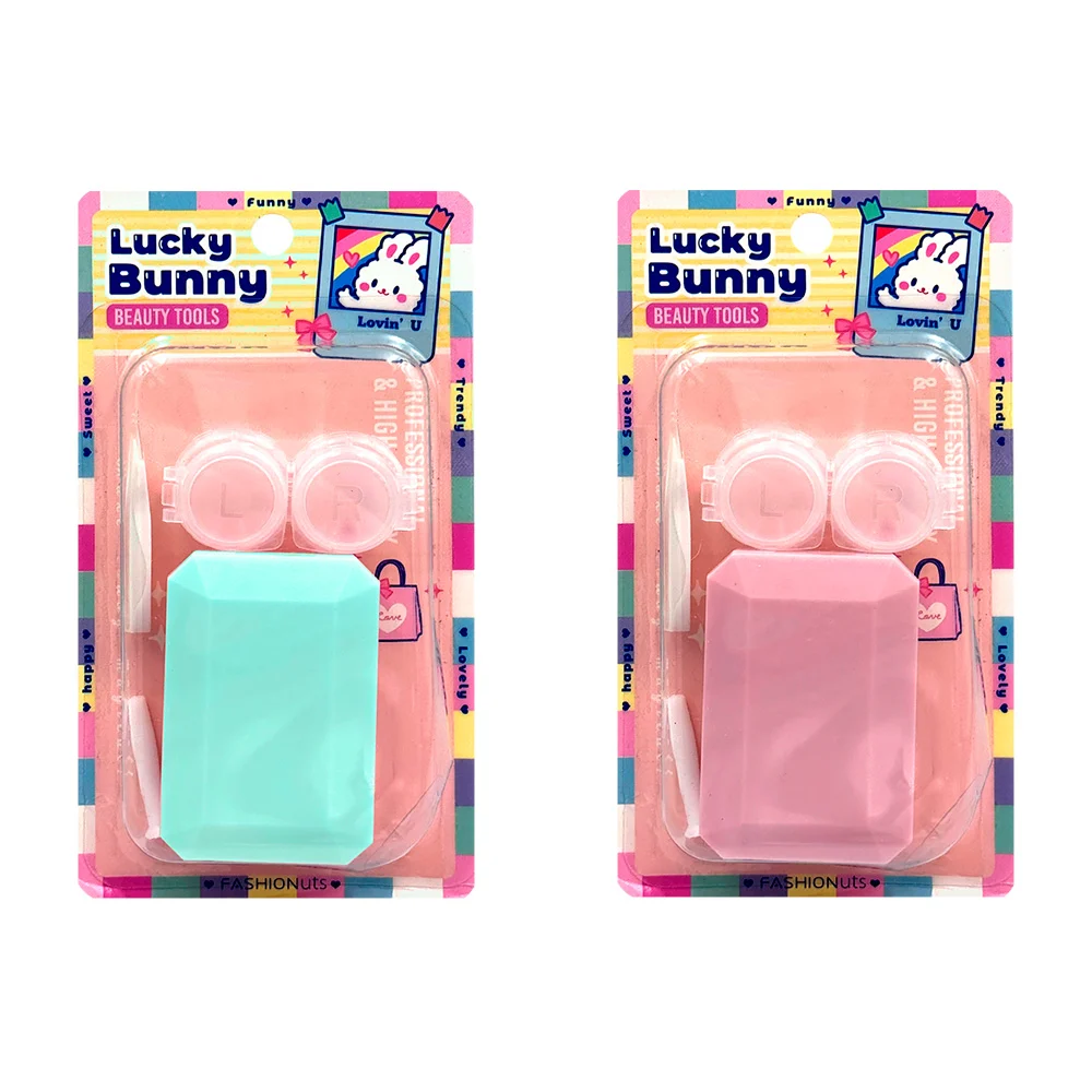 Estuche con accesorios para guardar lentes de contacto-pupilentes / lucky bunny