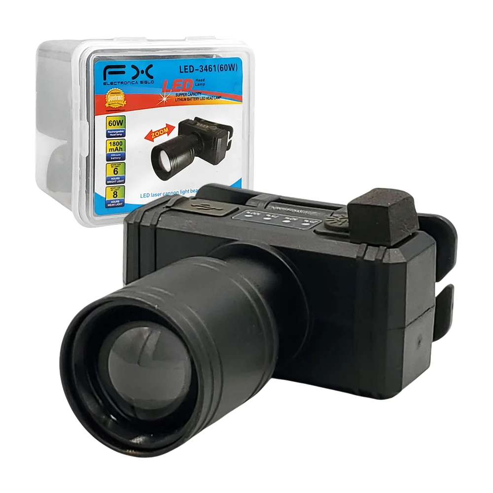 Lámpara fx con 3 modos de iluminación y faro grande para la cabeza, 60w / 3461