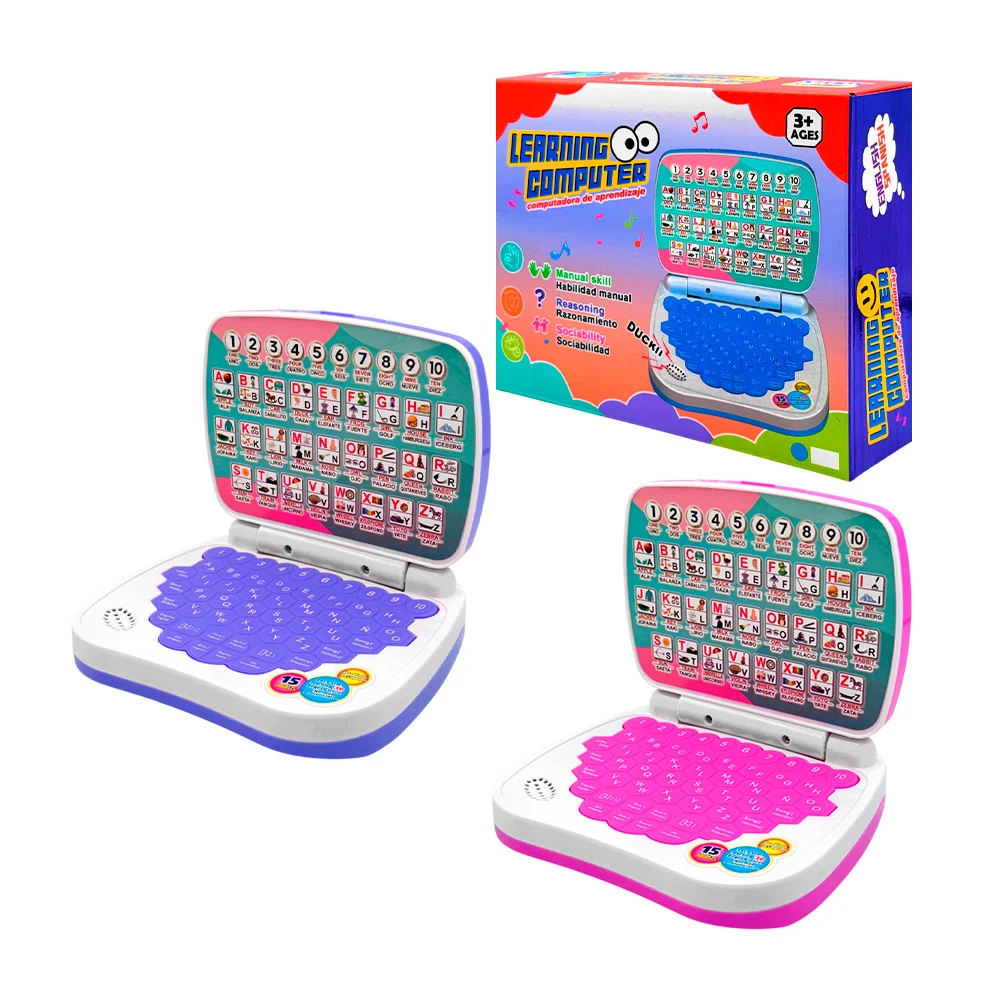 Mini computadora interactiva bilingüe con sonido / study game /learning computer