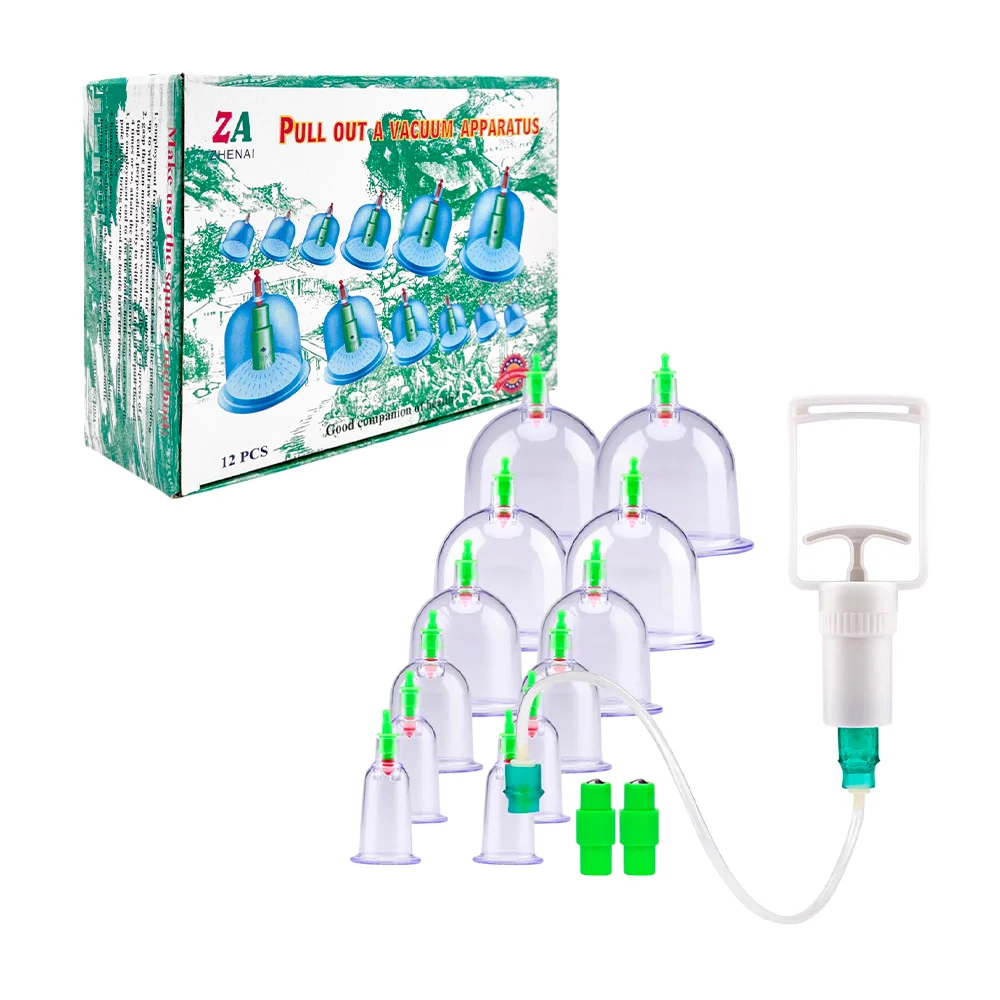 Kit con 12 ventosas + accesorios de presión para fisioterapia / lu7819