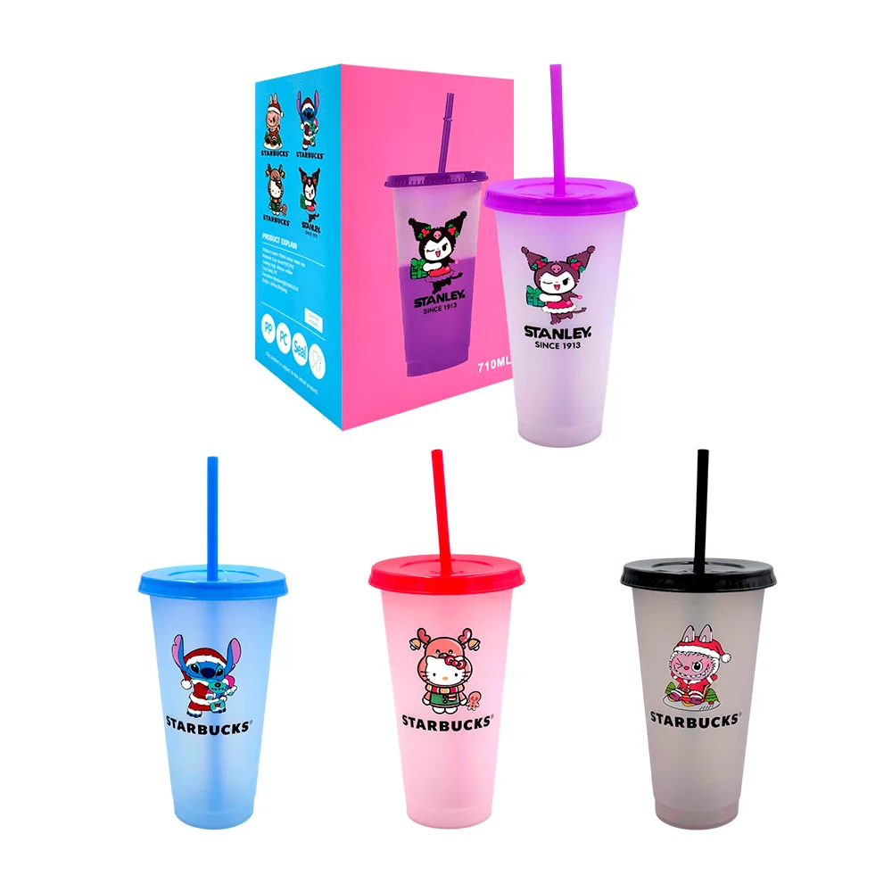 Vaso de plástico  de 710ml y estampado de personajes animados en tema de navidad