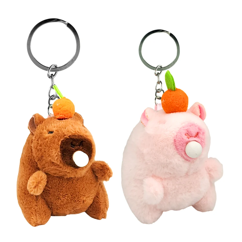 Llavero pequeño en forma de capibara af...