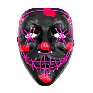 Máscara led con manchas de sangre y temática de la purga, color surti…