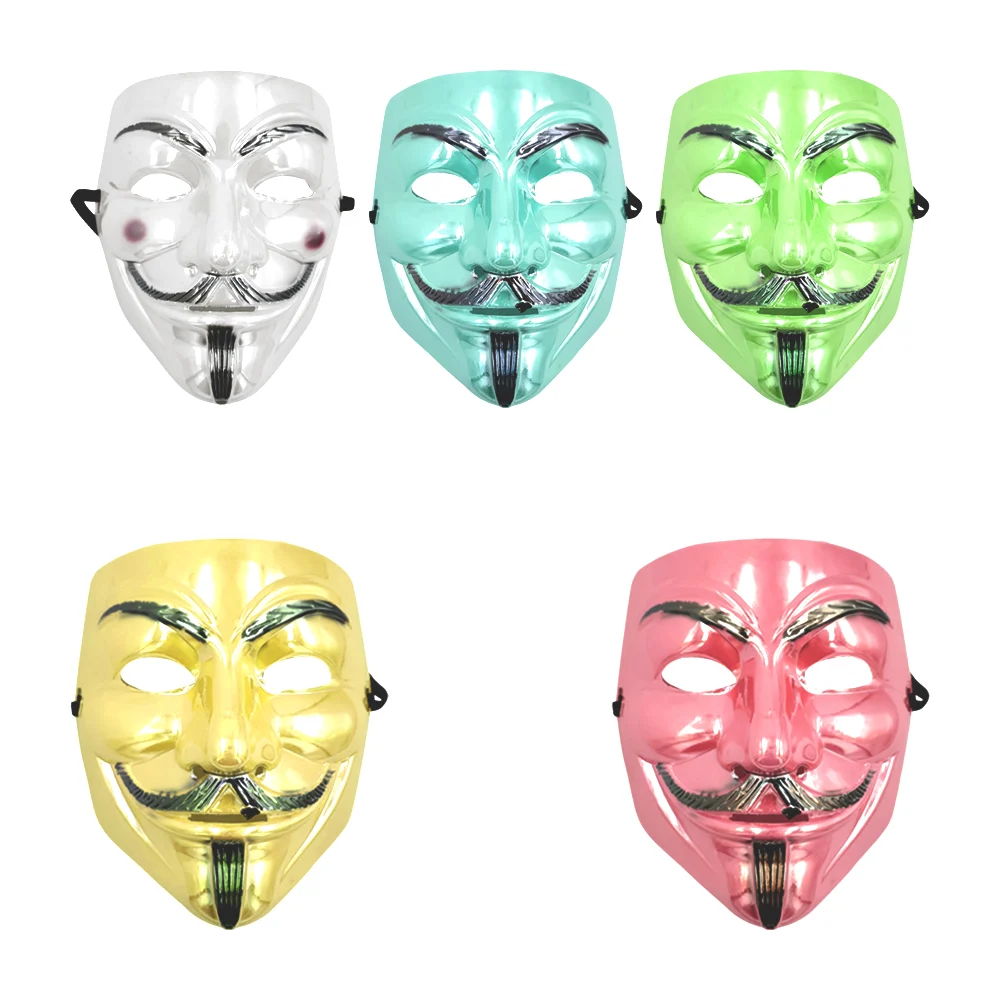 1pza Máscara en tono tornasol y forma de anonymous, variedad de colores / mj-450