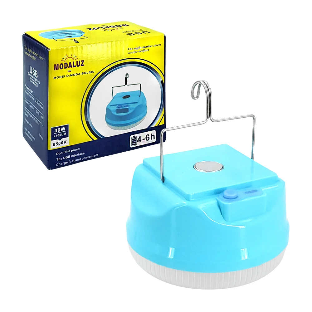 Lámpara solar recargable usb modaluz con asa colgante, 30w / moda-sol80u