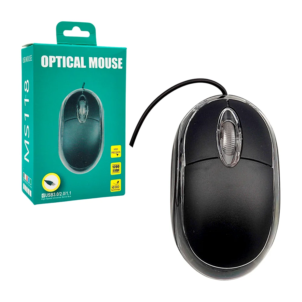 Mouse óptico alámbrico usb con 1200dpi y luces led / optical mouse