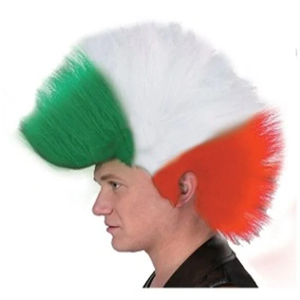 Peluca con estilo de mohicana punk tricolor / 051011