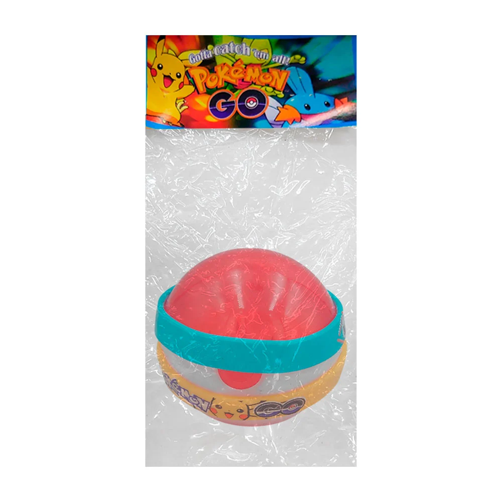 Blíster con 2 pulseras de plástico con estampado de pokemón + mini pokebola