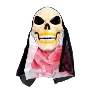 Máscara de monja calavera terrorífica y manchas de sangre / pt11515