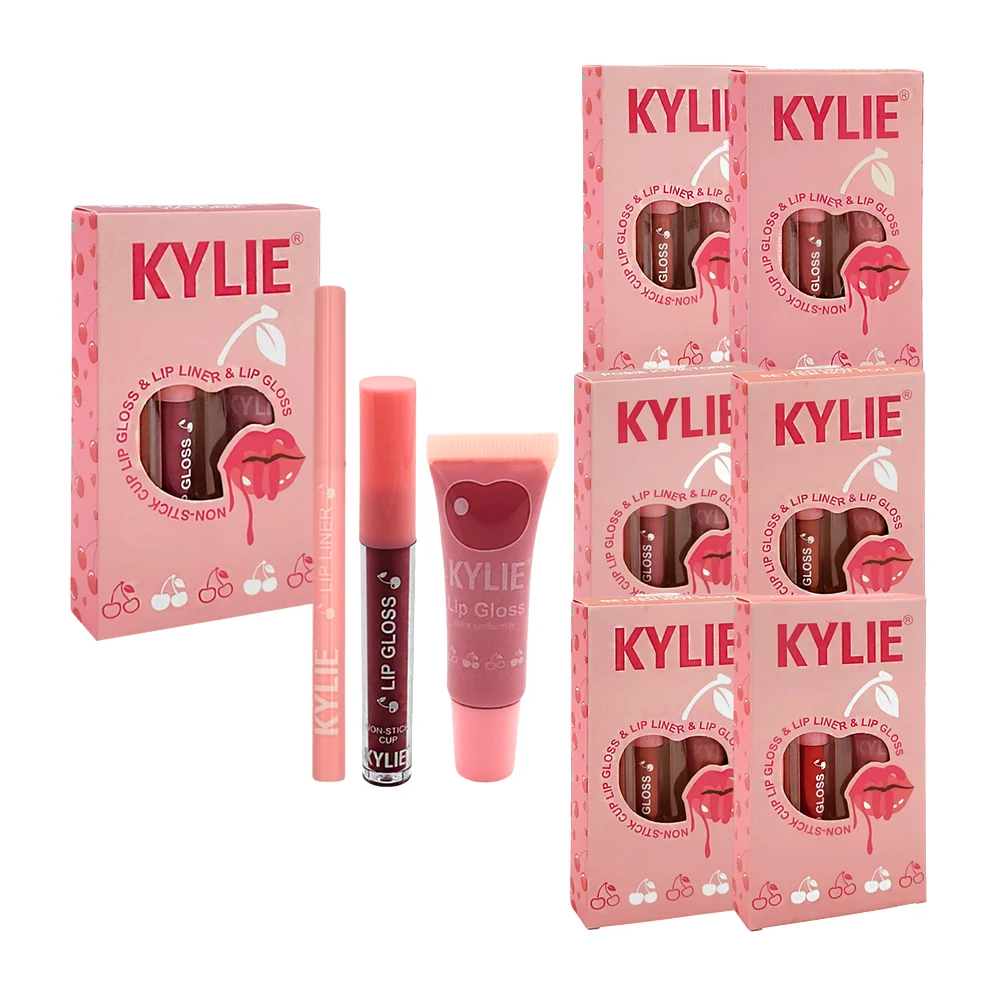 Paquete para pintar y delinear los labios con un delineador y 2 lip gloss