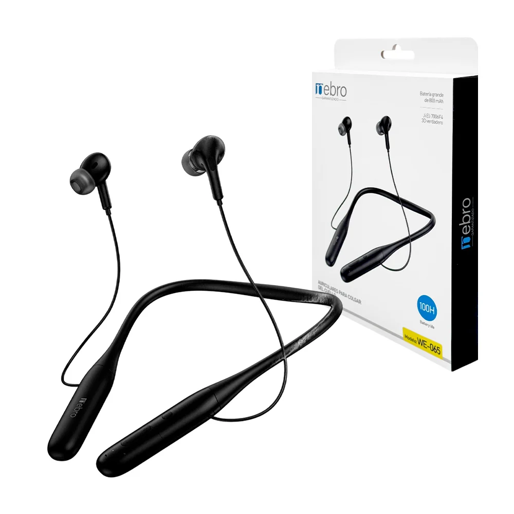 Audifonos deportivos nebro recargables 100horas de batería, ergonómicos / we-065