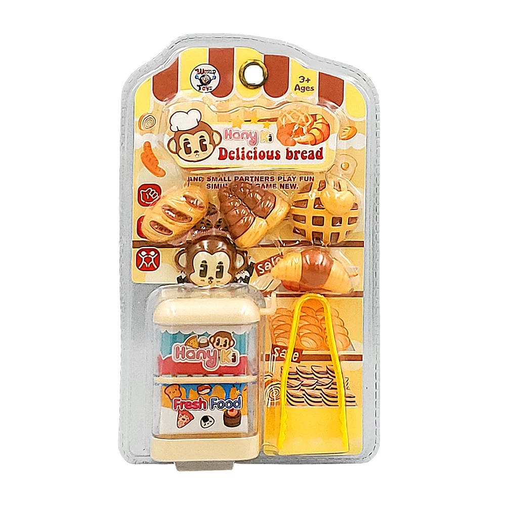 Blíster con mini accesorios para panadería, diseño de monos, variedad / wt3828