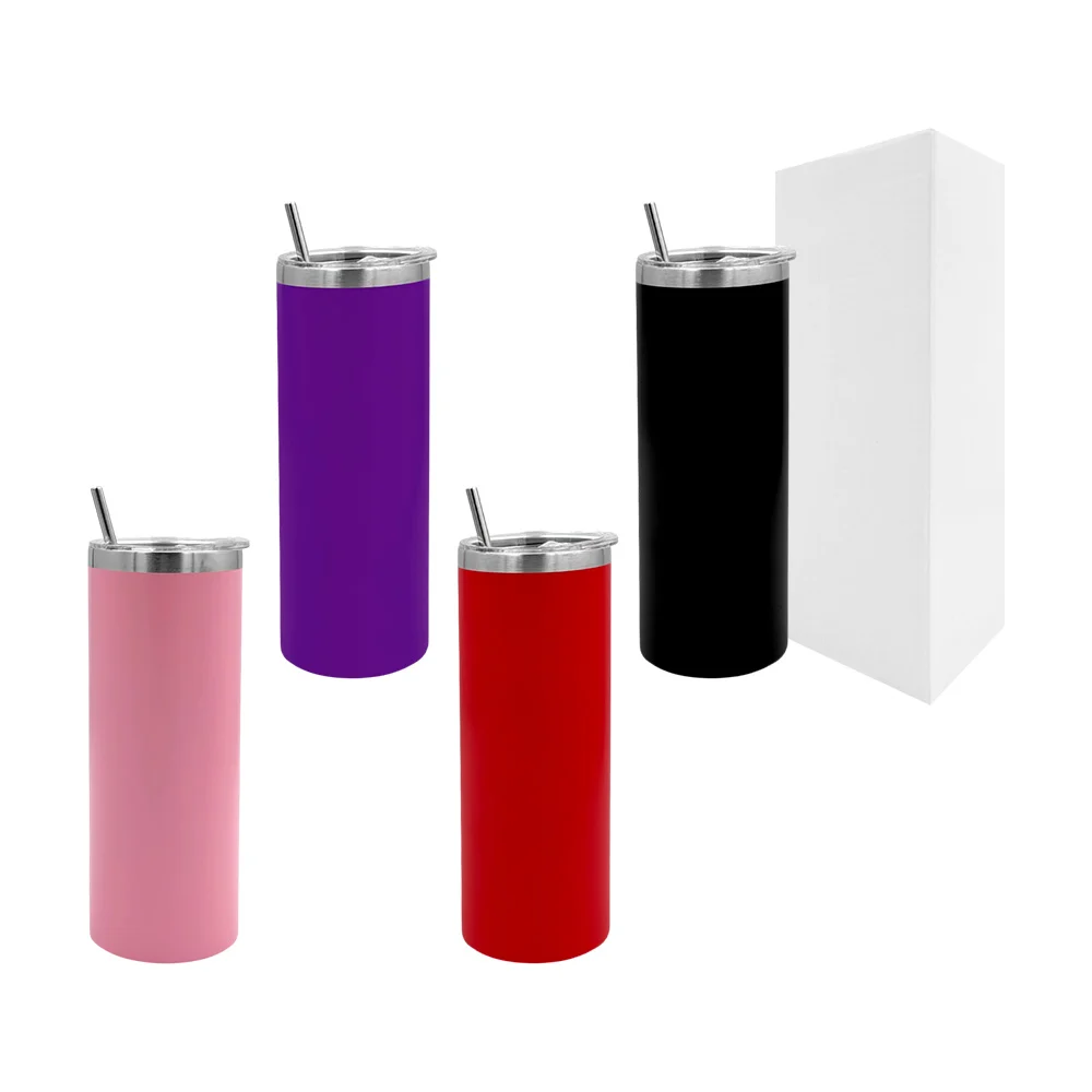 Termo liso de acero inoxidable con popote metálico, 500ml, varios colores /x2107