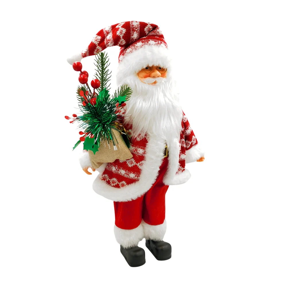 Figura decorativa de santa claus, 50cm + saco con muérdago / xp0091