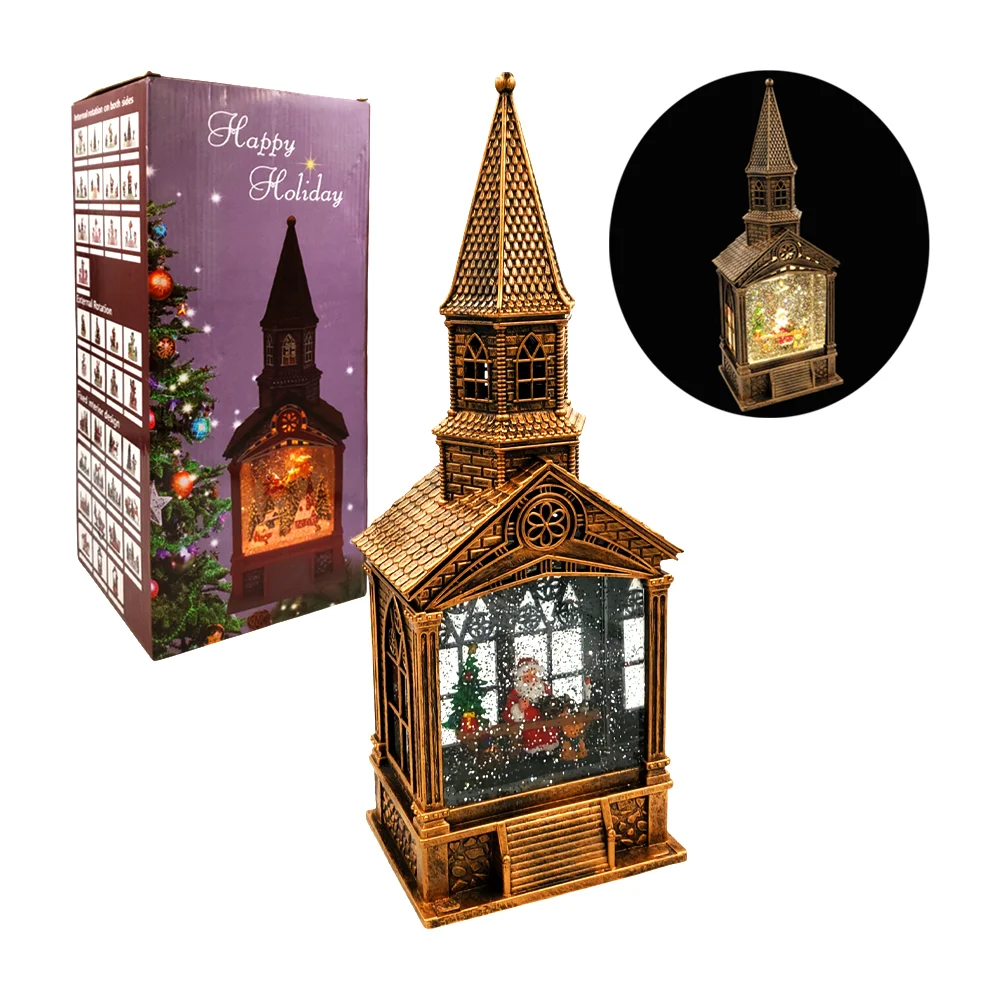 Adorno decorativo grande navideño con luz, sonido y brillantina / yy-2403