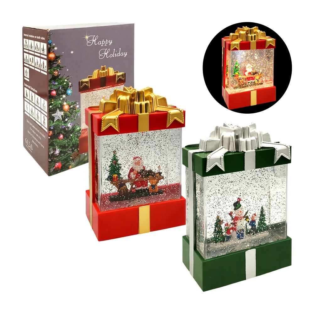 Adorno decorativo navideño músical con luz en forma de regalo, surtido / yy-2404