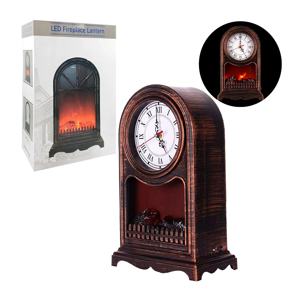 Reloj decorativo grande con simulación de chimenea, 42cm / yy-2449