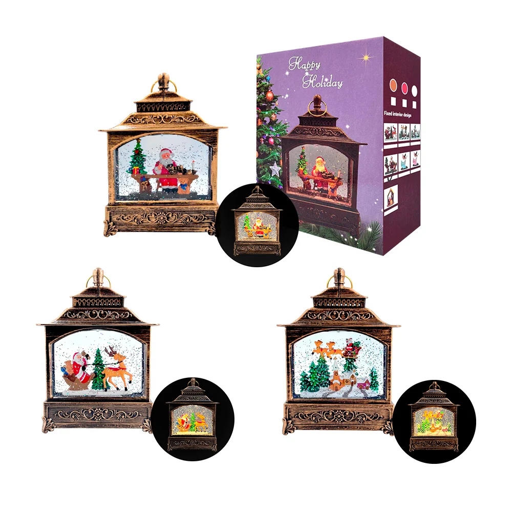 Adorno pequeño decorativo navideño músical, luz figura encapsulada, variedad