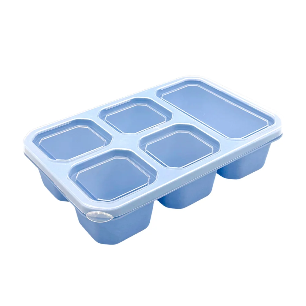 Tupper de plástico con 5 compartimentos y tapa con cierre hermético, variedad