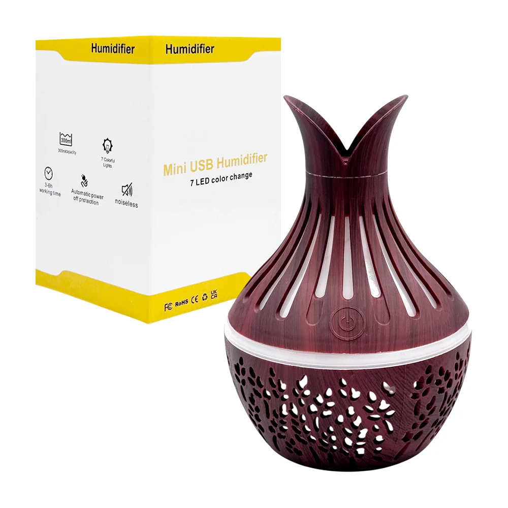 1pz Humidificador de plástico en forma de esfera, con boquilla e iluminación led