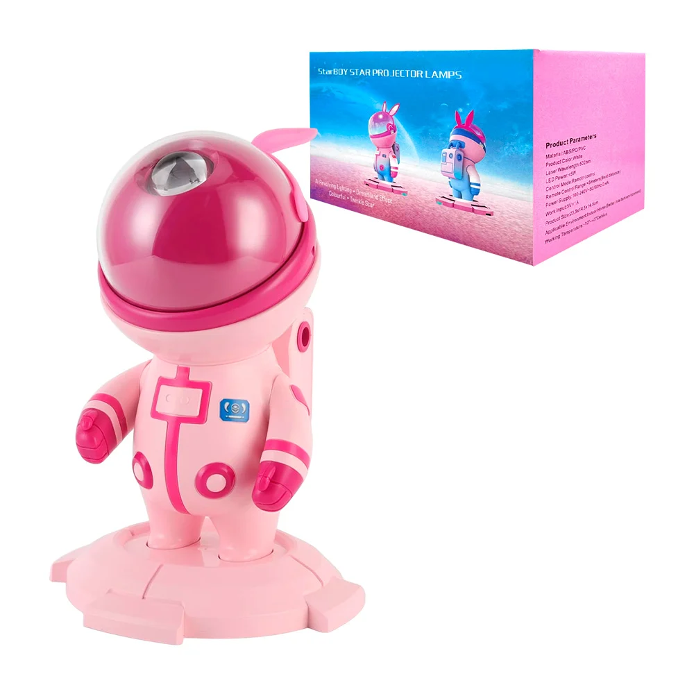 Lámpara proyector de plástico, con base, en forma de astronauta conejo / zh2502