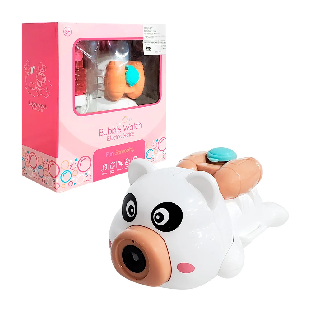 Reloj brazalete de burbujas con forma de puerquito + bote de jabón / 0811-11