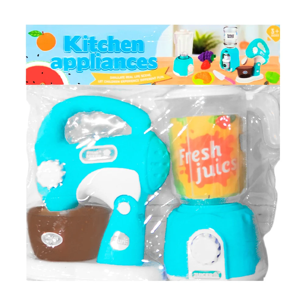 Set de mini batidora y licuadora de juguete con mecanismo de cuerda / kitchen