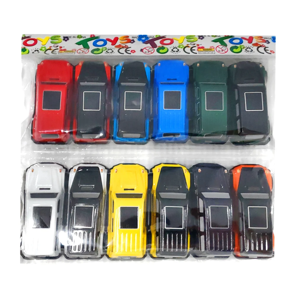 Paquete con 12 mini carros camionetas de fricción, variedad de colores / toys