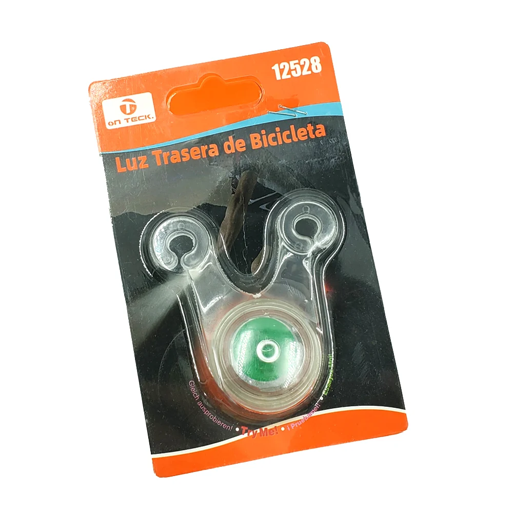 Luz trasera para bicicleta resistente al agua con ranura para baterías y soporte transparente / on teck / 12528