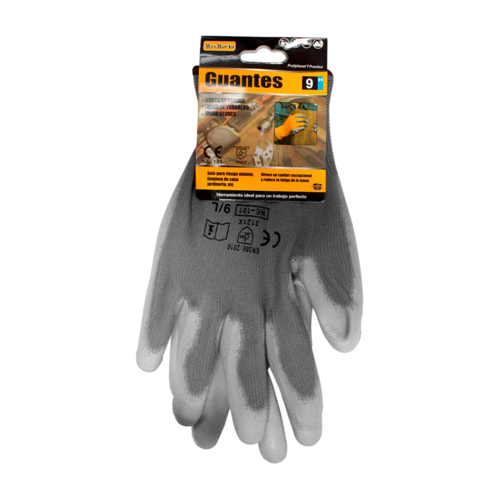 Par de guantes para trabajo de tela transpirable tipo malla, con protección palmar y en los dedos, variedad de colores / maxmacia / 13722