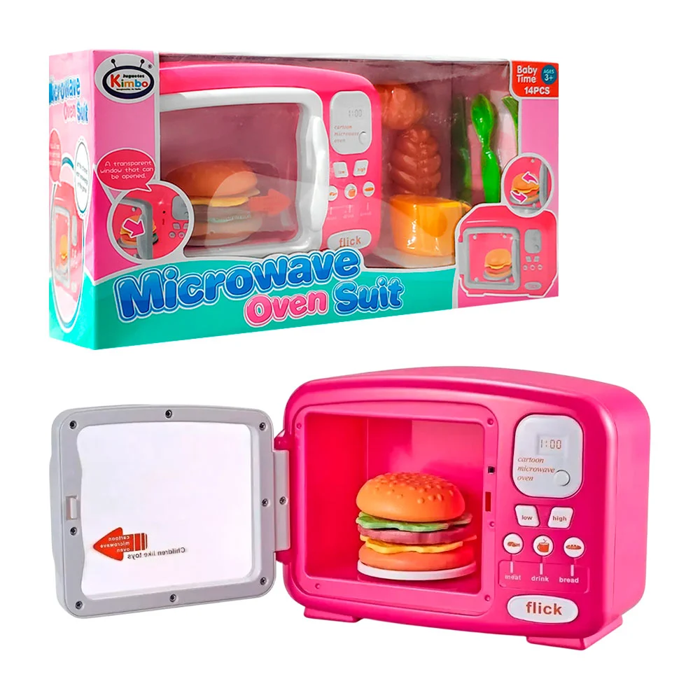 Juguete tipo comidita + microondas con luces y movimiento / microwave oven suit