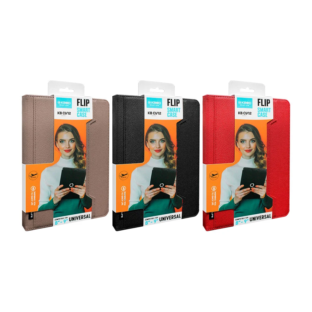 Funda de cuero sintético para tablets ajustable y rotable colores varios / 8-9