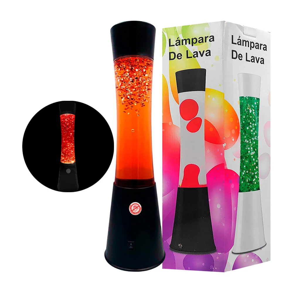 1pza Lámpara de glitter grande, con base negra de plástico, modelos varios