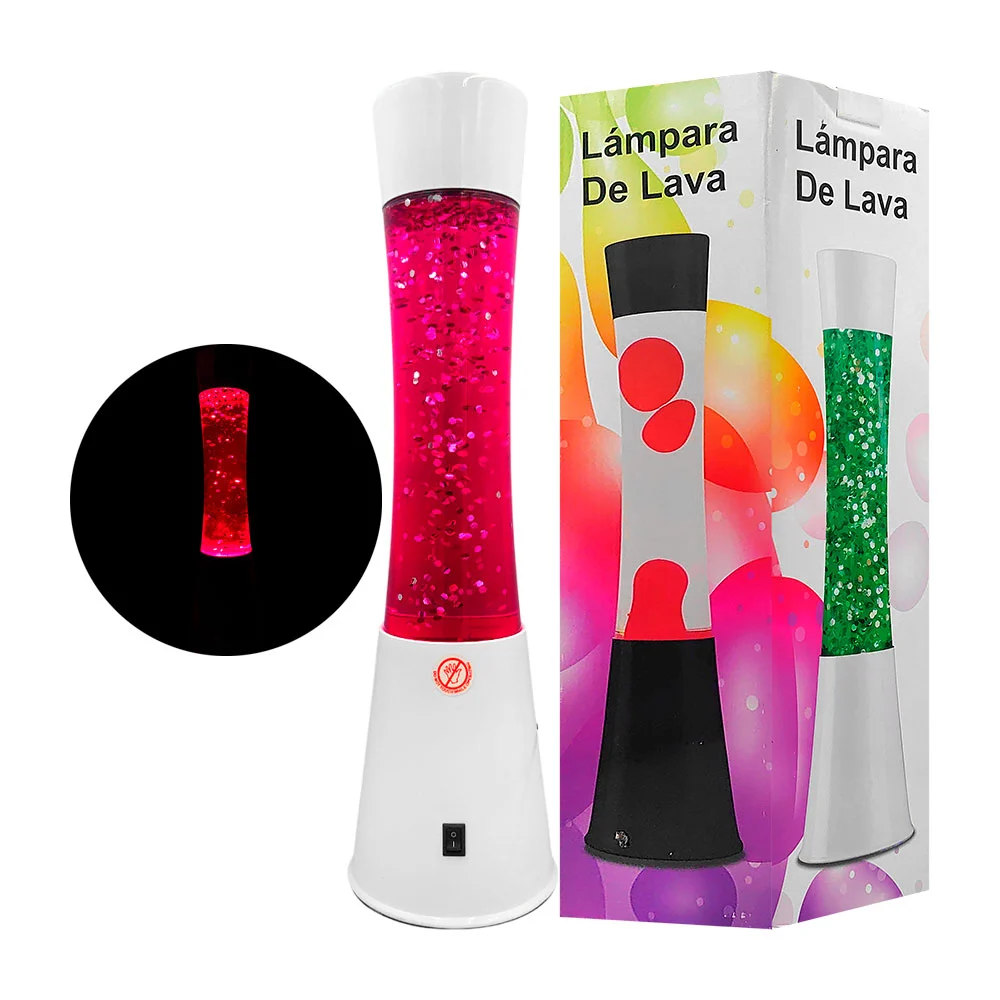 1pza Lámpara de glitter grande, con base blanca de plástico, modelos varios