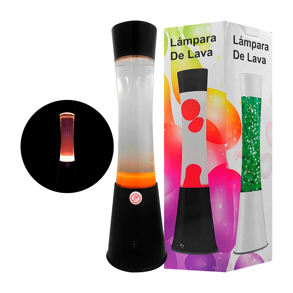 1pza Lámpara de lava grande, con base de plástico negra, variedad de modelos