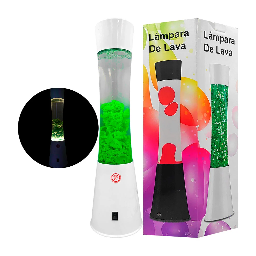 1pza Lámpara de lava grande, con base de plástico blanca, variedad de modelos