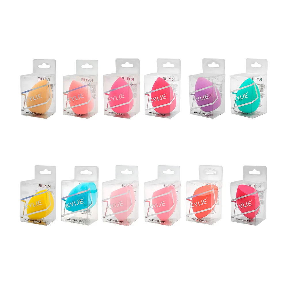 1pz esponja kylie para maquillaje en forma de huevo, variedad de colores / ekm01