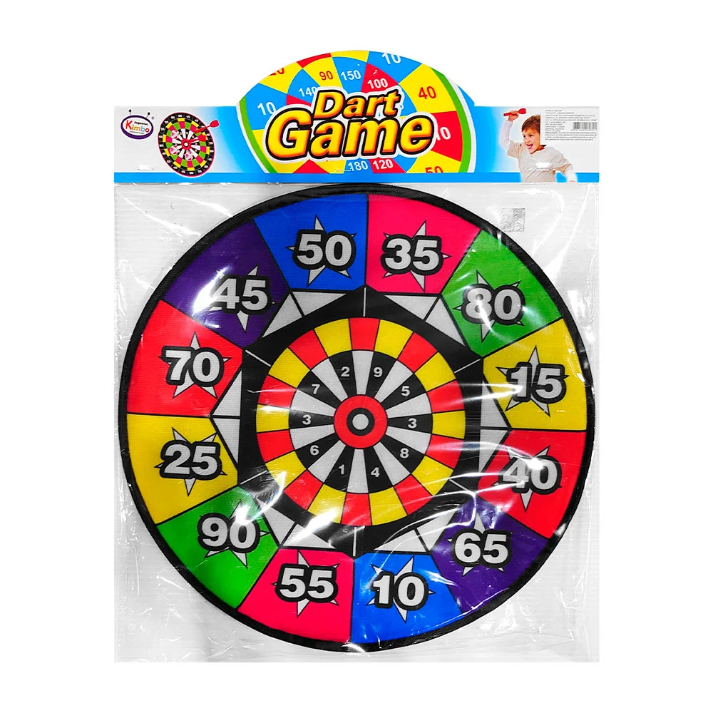 Juego, tiro al blanco de tela de 42cm con 2 pelotas y dardos con velcro/dartgame